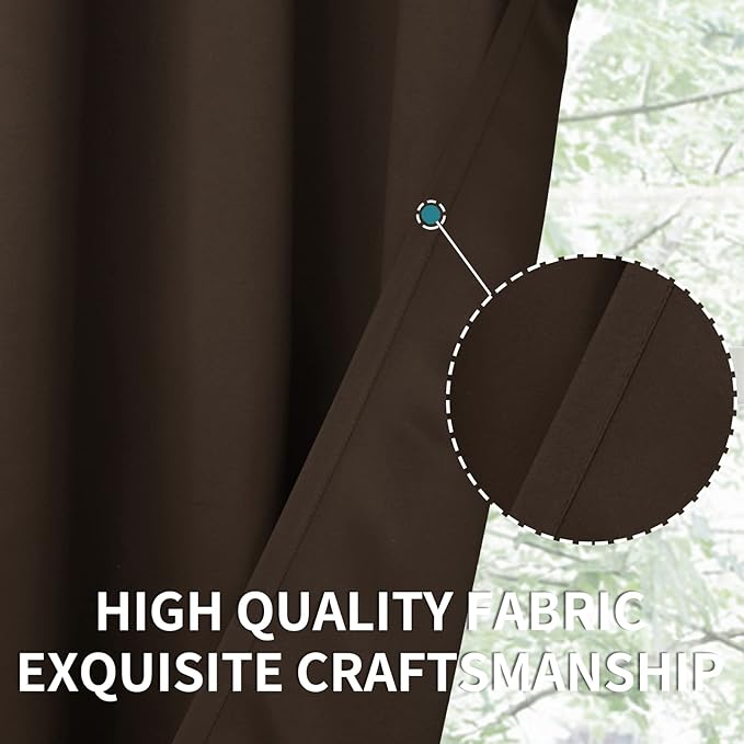 BGment Brown Blackout Curtains 84 Inch Length 2 Panels Set, Grommet Thermal Insulated Room Darkening Curtains for Bedroom, Each 46 x 84 Inch