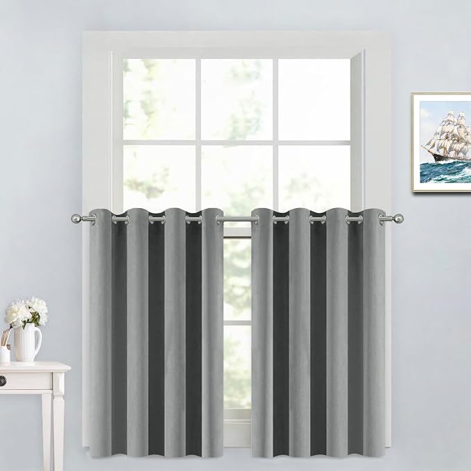 Yakamok Dove Grey Room Darkening Window Curtains 52x36 Inch by Yakamok