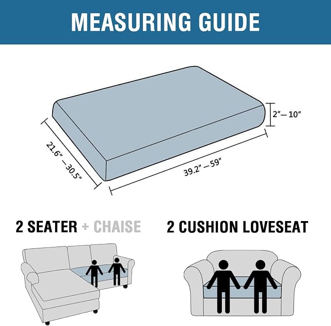 H.VERSAILTEX Super Stretch Individual Seat Cushion Covers Sofa Covers Couch - Image 3