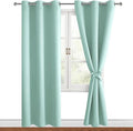 Blackout Curtains for Bedroom, 38 x 84 Inches Long, 2 Panels, Aqua | Thermal by Hiasan