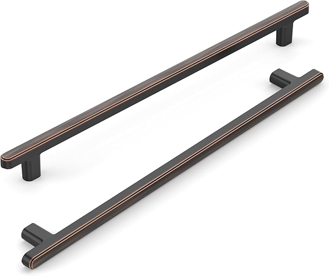 10 Pack 10 Inch(254mm) Kitchen Cabinet Handles Oil Rubbed Bronze Cabinet Pulls Kitchen Cabinet Hardware Drawer Pulls for Cupboard Wardrobe