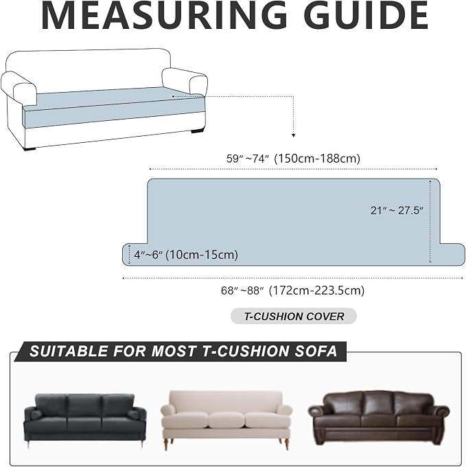 ANARACHON Leather Look Couch Cushion Covers Sofa Seat Slipcovers Sets Couches - Image 2