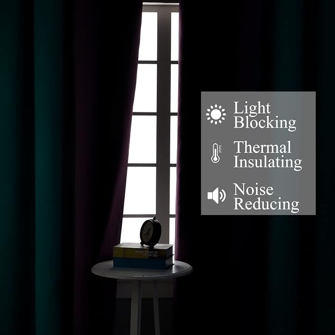 Ombre Teal and Purple Blackout Curtains - Image 3