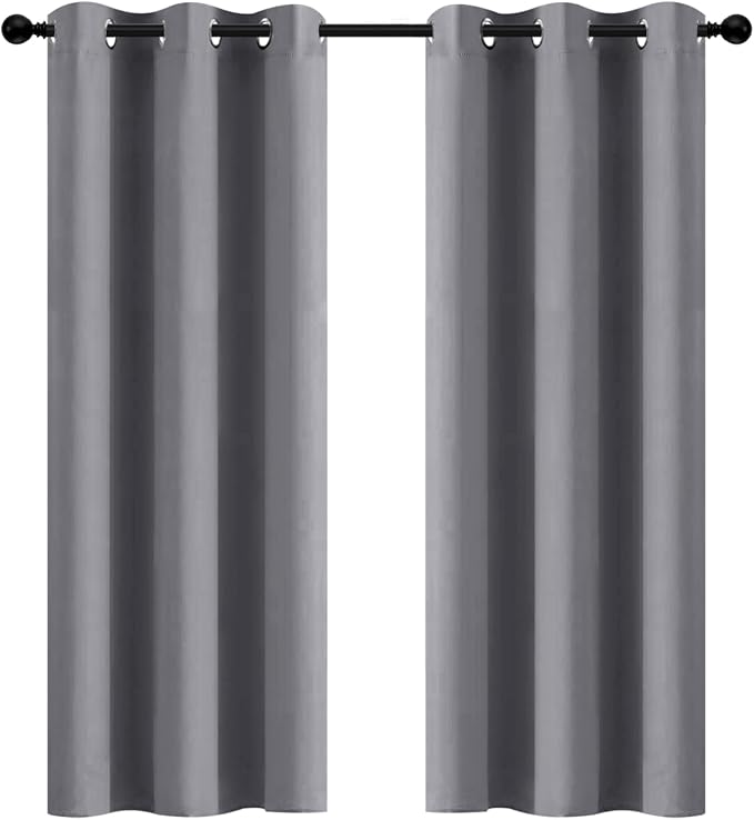Yakamok Grey Room Darkening Curtains 42x72 inch Gray Grommet-Living Room | 2 by Yakamok