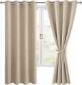 Blackout Curtains for Bedroom, 52 x 63 Inches Length Taupe 2 Panels | Thermal by Hiasan