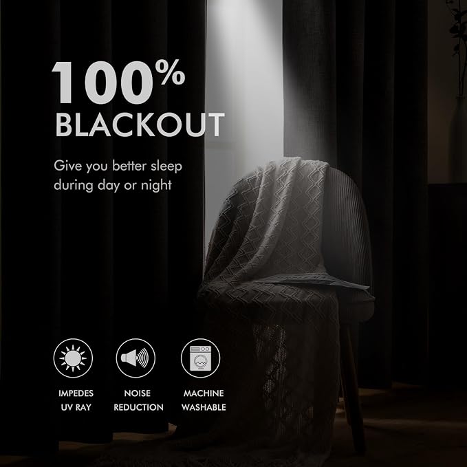 MIULEE 100% Blackout Linen Curtains - Image 3