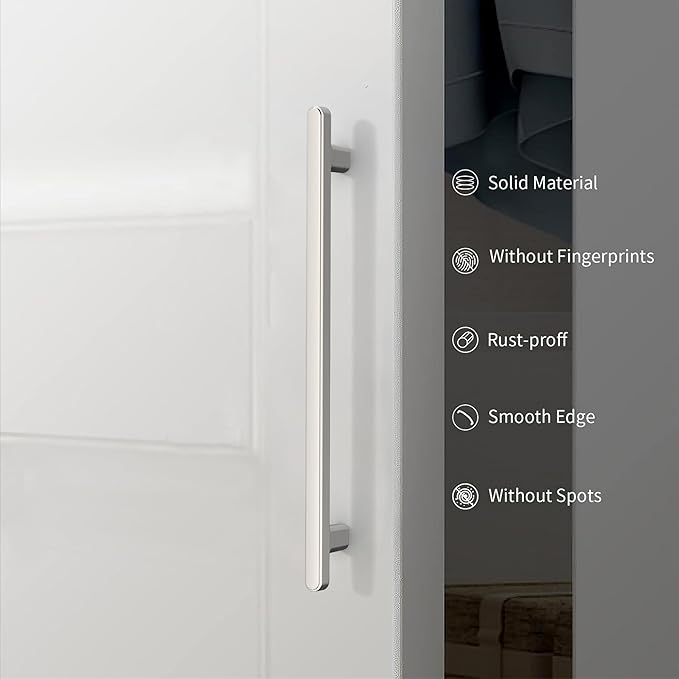 10 Pack 3 Inch(76mm) Kitchen Cabinet Handles Brushed Satin Nickel Cabinet Pulls Kitchen Cabinet Hardware Drawer Pulls for Cupboard Wardrobe