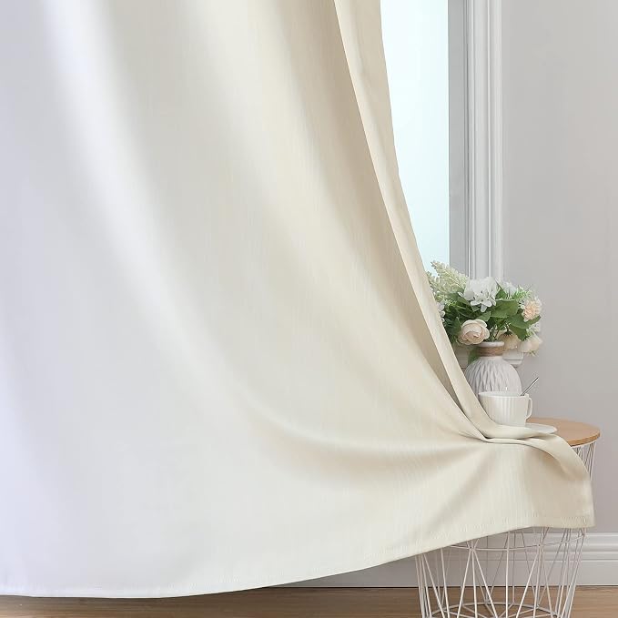 Beige and Greyish White Ombre Blackout Curtains - Image 6