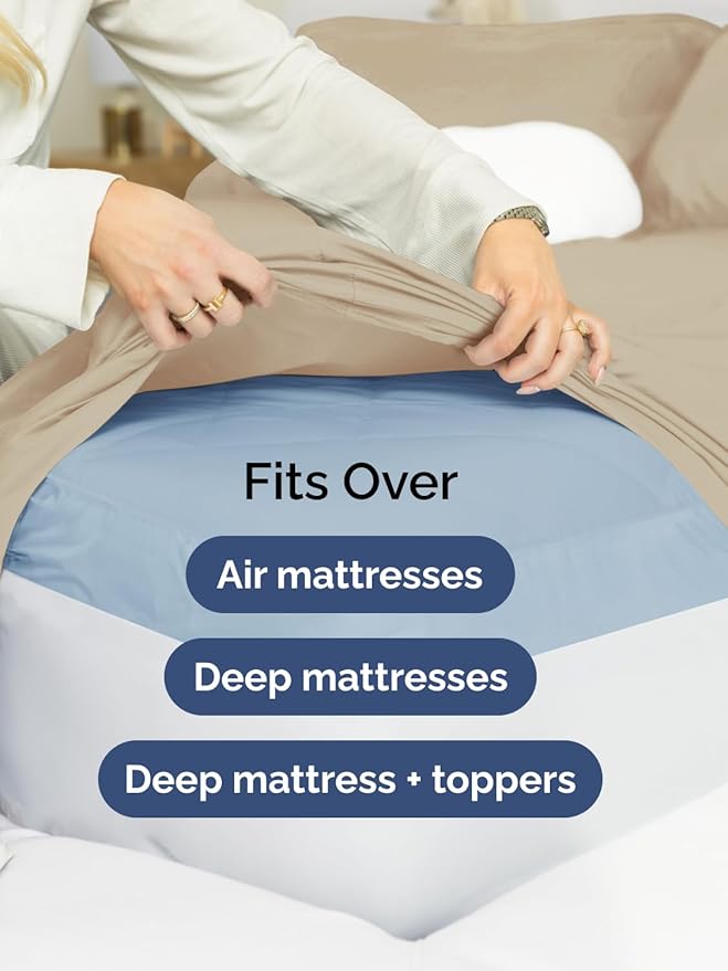 Extra Deep Full Sheet Set - 6 Piece Breathable and Cooling Sheets - Hotel Luxury Bed Sheets Set - Easy & Secure Fit - Soft, Wrinkle Free and Comfy Sheets Set - Cream Sheet Set with Extra Deep Pockets