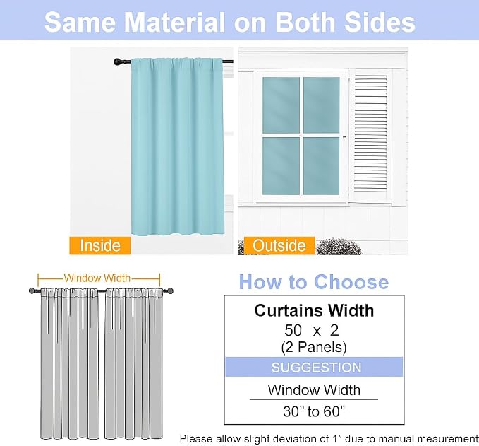 Simplebrand Aqua Blackout Curtains - Image 8