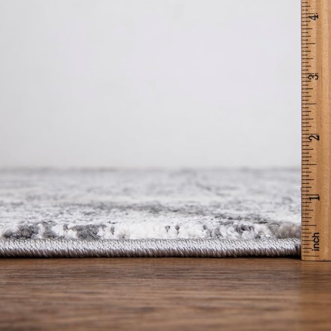 Keen Home Design Area Rugs - 2x20 Non-Shedding, Abstract Rugs for Kitchen, Living Room, Bedroom, Dining Room, Entryway - Size: 2'8" x 20', Abstract Cream/Grey