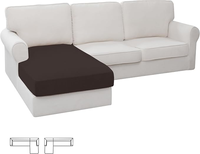 Easy-Going Stretch 1 Piece Chaise Lounge Cushion Slipcover | Sectional Couch by Easy-Going