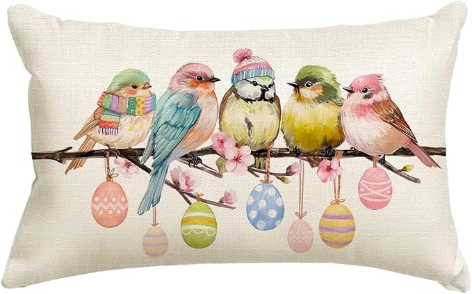 RABUSOFA Easter Pillow Covers 12x20 inch Easter Decorations by RABUSOFA