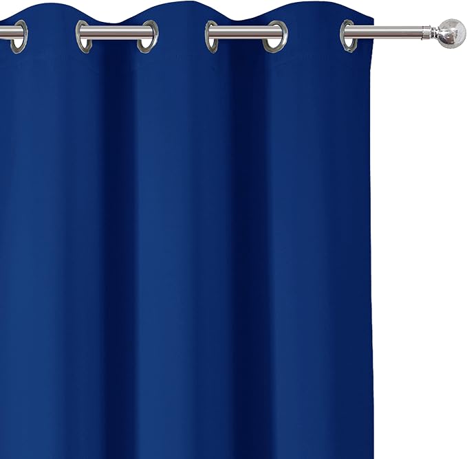 Blackout Curtains 42 x 63 inch/Royal Blue Curtains Set of 2 Panels/Thermal - Image 7