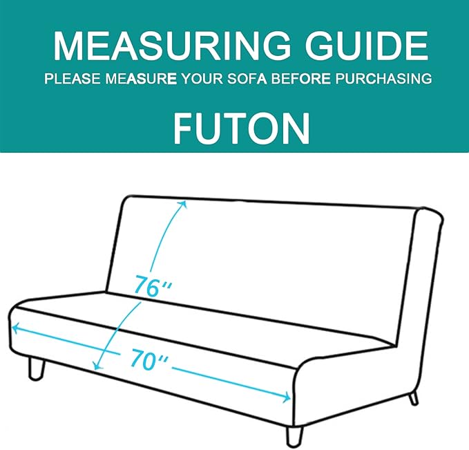 U-NICE HOME Futon Sofa Covers 68''Armless Couch Cover, Pet Friendly, Elastic - Image 4
