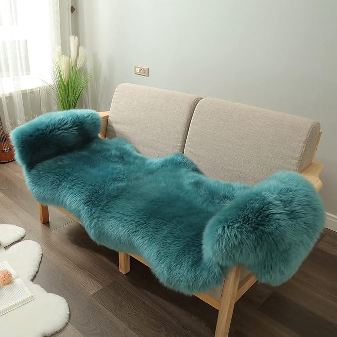 LLB Genuine Sheepskin Area Rug Wool Rug Fur Carpet Fluffy Shaggy Fur Rug - Image 3