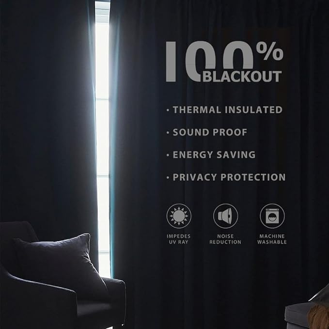 Joydeco Faux Linen Blackout Curtains - Image 6