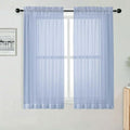 Short Sheer Curtains for Bedroom Living Room 54 Inch Length 2 Panels Set by OWENIE