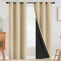 SimpleHome Beige 100% Blackout Curtains Room Darkening Living Room 84 Inch | by SimpleHome