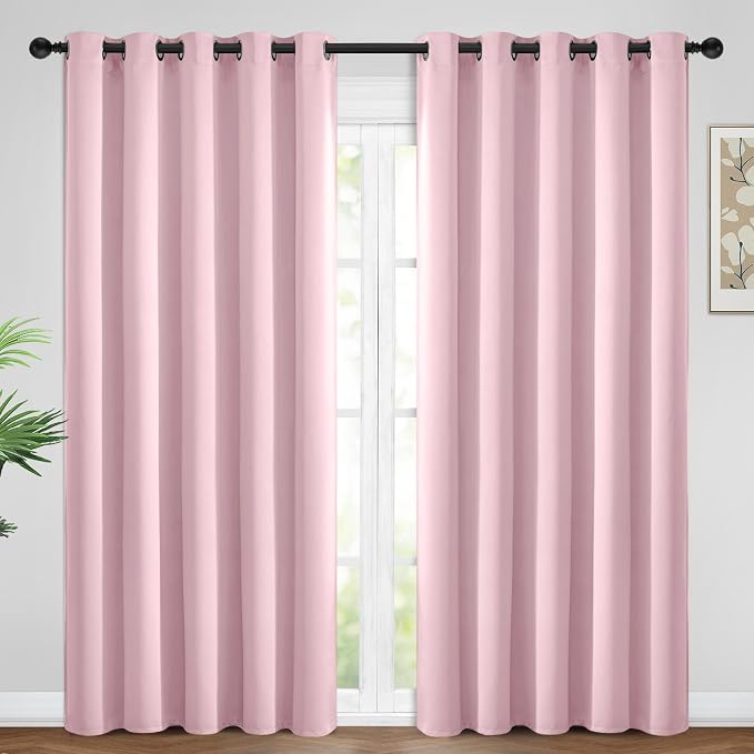 Yakamok Room Darkening Curtains 62x84 inch Long Pink-Living Room | 2 panels by Yakamok
