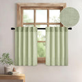 MIULEE Sage Green Kitchen Curtain 24 Inches Length 2 Panels Farmhouse | Soft by MIULEE