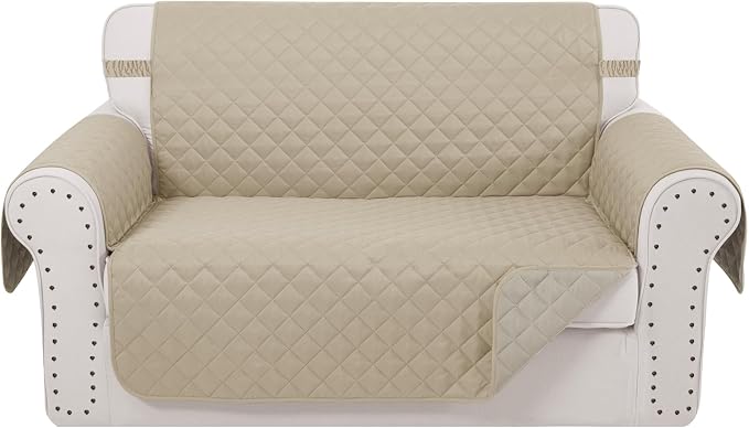 Reversible Loveseat Couch Sofa Covers, Sand/Beige | Loveseat Covers by LuxshareHome
