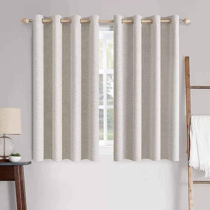 MIULEE 100% Blackout Linen Curtains by MIULEE