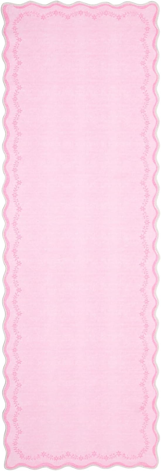 GarveeHome 2.5x8 Scalloped Washable Runner Rug Non Slip Hallway Kitchen Rug | - Image 5