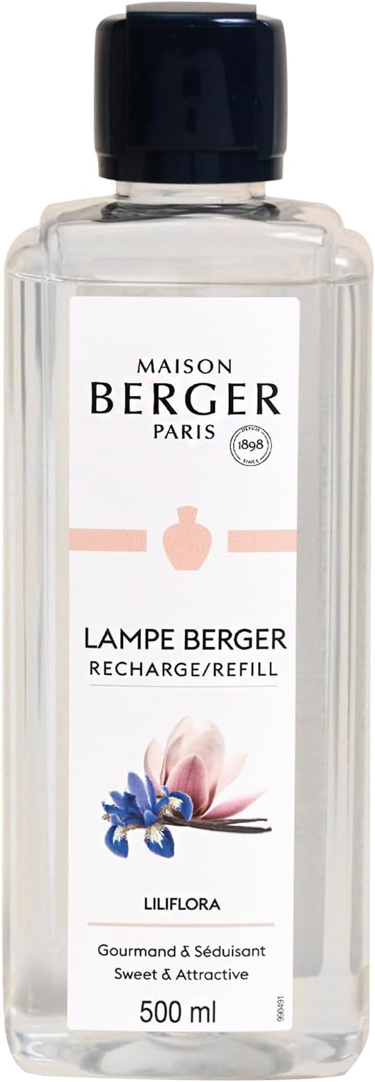 Maison Berger - Liliflora - Lampe Berger Fragrance Refill Oil for Home Diffusers - Luxury Air Freshener with Magnolia, Orange Blossom & Vanilla Notes - 16.9 Fl Oz (500ml)