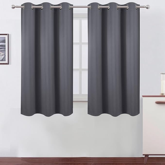 Blackout Curtains 40 x 63 inch/Grey Curtains Set of 2 Panels/Thermal Insulated by Lemomo