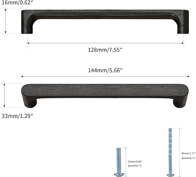 Black Round 5 in 10 pcs Wooden Drawer Pulls Handle pulls for cabinets Kitchen Cabinet Drawer pulls Cabinet Door Pull