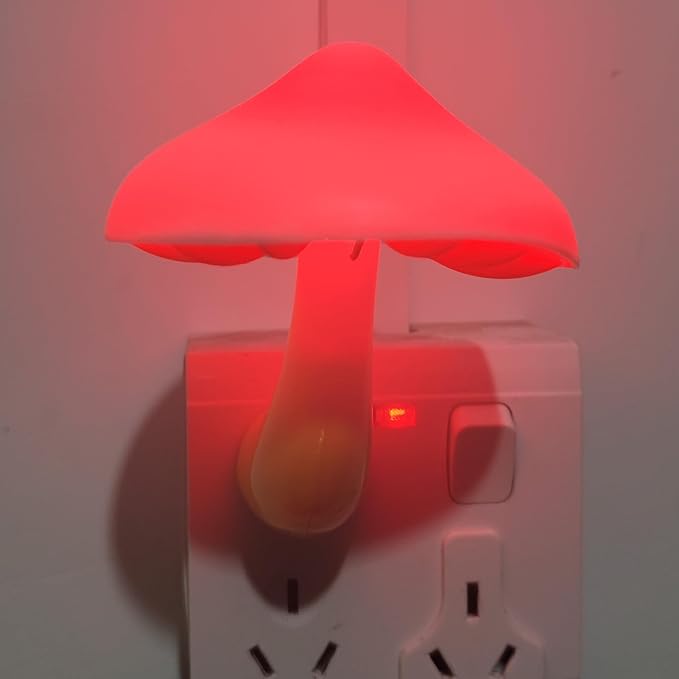 AUSAYE Sensor Led Nigh Light Plug in Nightlight for Kids Adults,Auto On/Off Night Lights Wall Lamp for Bedroom, Bathroom,Toilet,Stairs,Kitchen,Hallway Christmas Thanksgiving Gifts Red