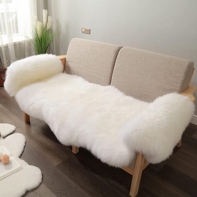 LLB Genuine Sheepskin Area Rug Wool Rug Fur Carpet Fluffy Shaggy Fur Rug - Image 3