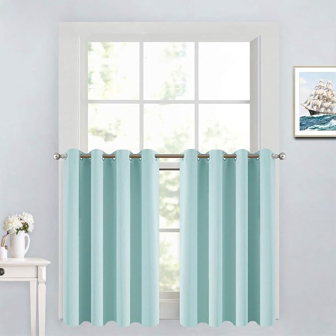 Yakamok Aqua Room Darkening Window Curtains 52x36 Inch by Yakamok