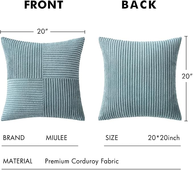 MIULEE Slate Blue Decorative Throw Pillow Covers - Image 6