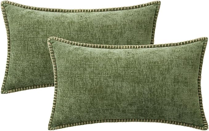 MIULEE Decorative Lumbar Throw Pillow Covers 12x20 Inch Sage Green 2 Pack | - Image 8