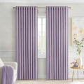MIULEE Lilac Back Tab Blackout Curtains 52x84 Inch Length 2 Panels Set | Rod by MIULEE