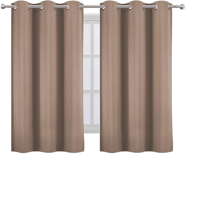 Cappuccino Blackout Curtains 42 x 54 Inch Length Set of 2 Panels Grommet - Image 2