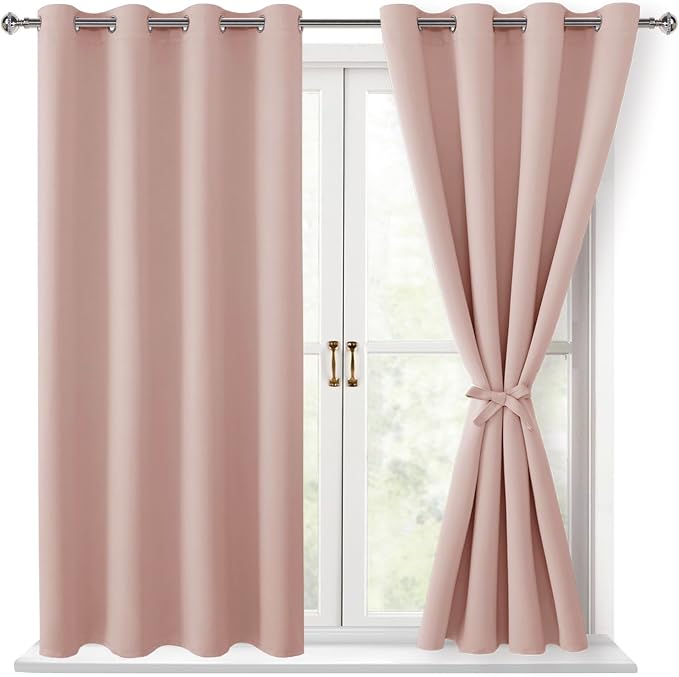 Blackout Curtains for Bedroom, 2 Drape Panels, 52 x 45 Inch | Thermal Insulated - Image 8