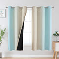Aqua and Beige Ombre Blackout Curtains 63 Inch by ESTELARTEXTILER