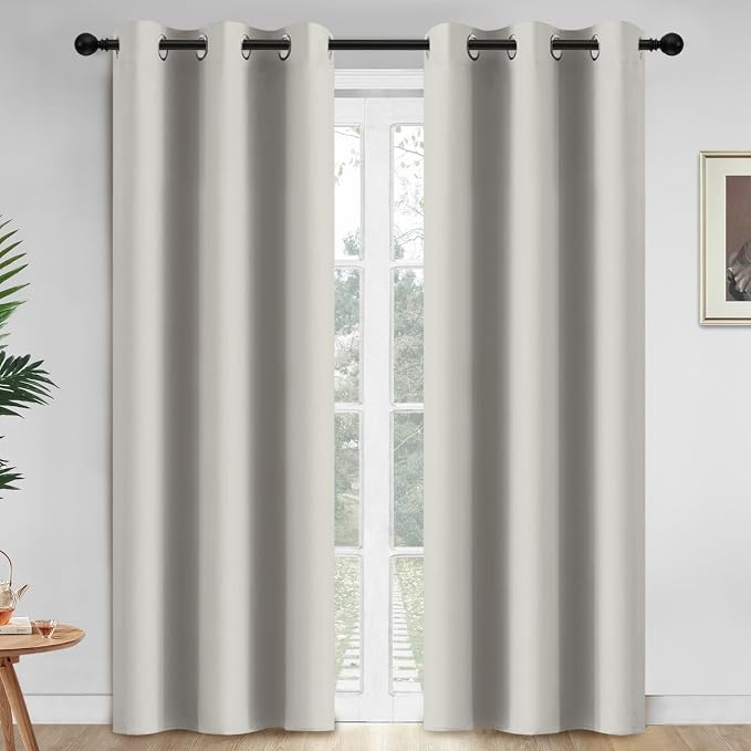 Yakamok Room Darkening Curtains 42x84 inch Length Light Beige-Living Room | 2 by Yakamok