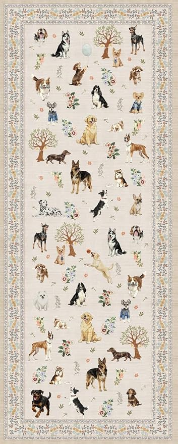 Beige Hallway Runner Rug 2x5 for Bedroom Kitchen | Ultra-Thin;Boho Style;Non - Image 6