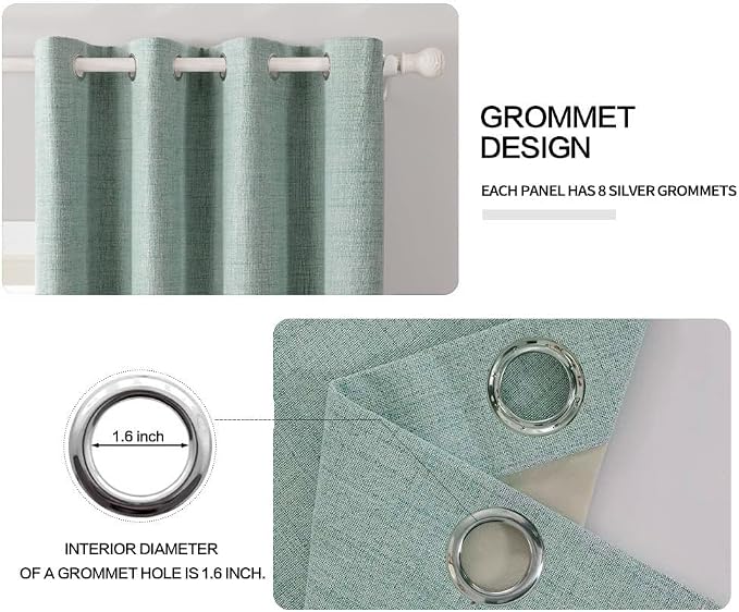 MIULEE Linen Texture 90 Inches Curtains - Image 4