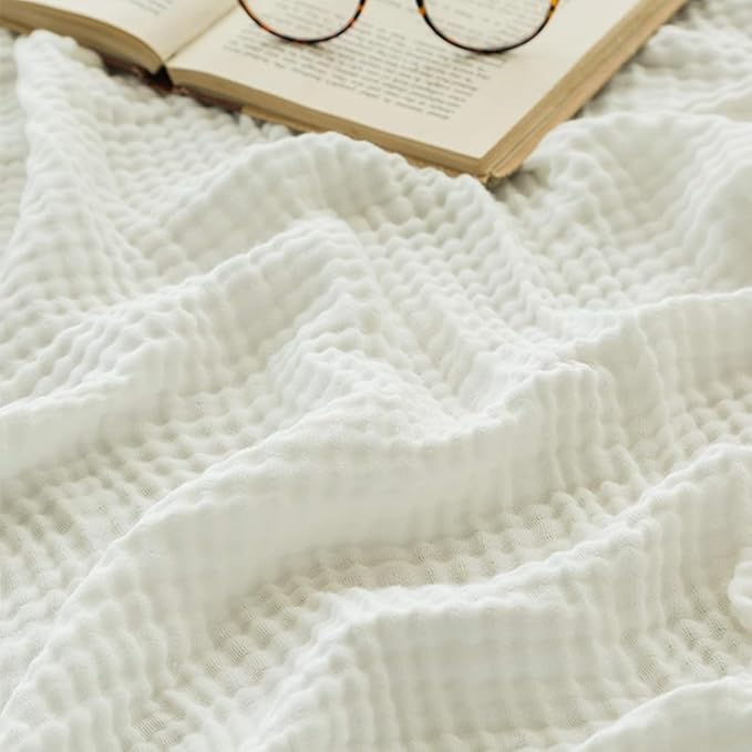 EMME Muslin Blankets for Adults Throw Blanket for Couch Breathable Gauze Soft by EMME