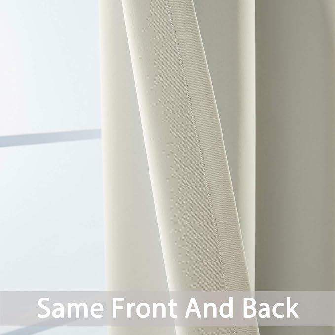 Yakamok Light Beige Room Darkening Window Curtains 52x36 Inch - Image 6