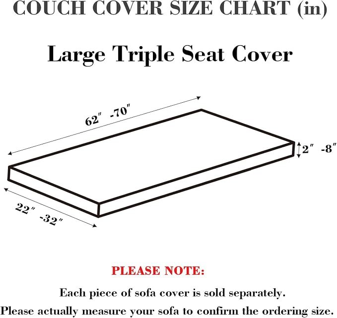 Couch Covers for 3 Cushion Sofa Pet Friendly Couch Cushion Covers Universal - Image 2