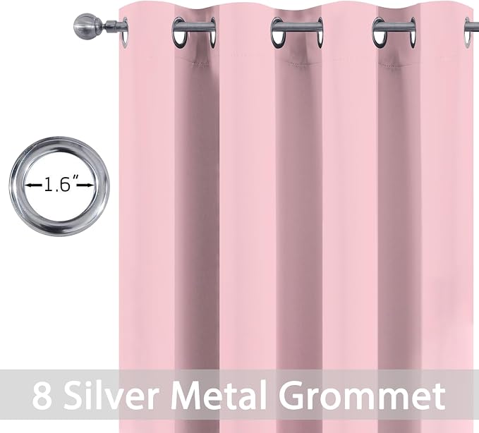Yakamok Pink Room Darkening Curtains 84 inch Sliding Door Drapes | 1 Extra-wide - Image 2