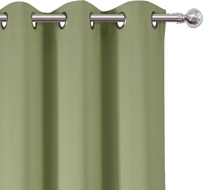 Sage Green Thermal Blackout Curtains/42 x 95 Inch/Set of 2 Panels Room - Image 6