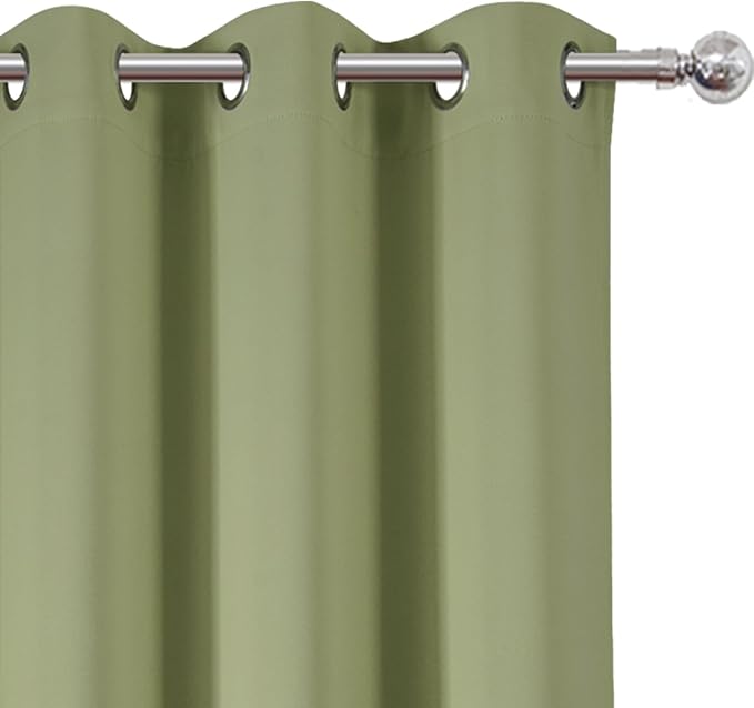 Blackout Curtains 42 x 63 inch/Sage Green Curtains Set of 2 Panels/Thermal - Image 6