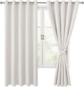Room Darkening Curtains for Bedroom, 60 x 72 Inches Ivory, 2 Panels | Thermal by Hiasan